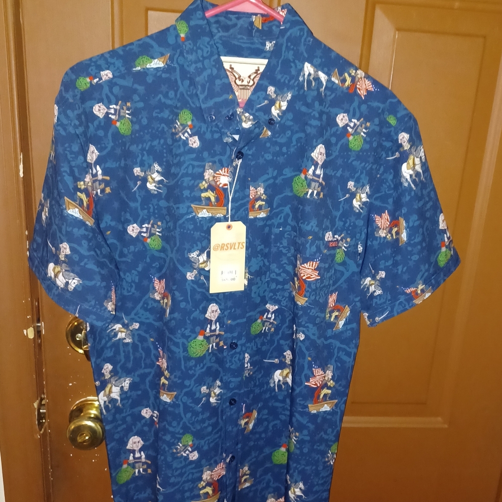 RSVLTS The Roosevelts Shirt Mens Medium Blue George Washington